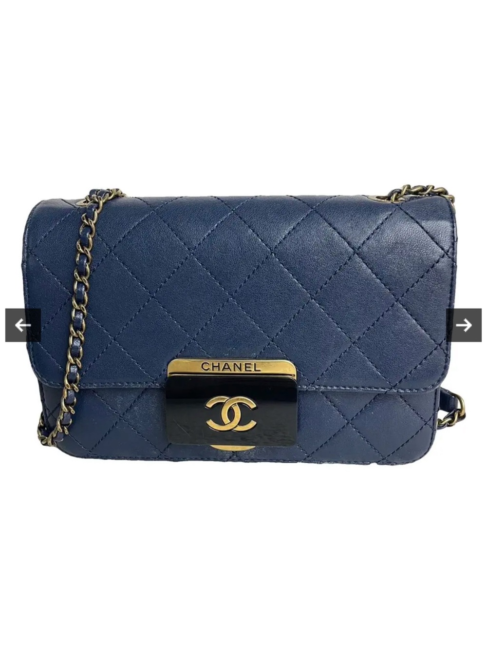 Chanel Mini Beauty Lock Flap Bag – Navy Blue – 22 Series – Box & Dust Bag